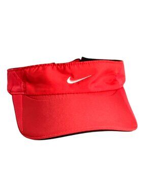 VTG Nike Womens Visor Strawberry White Swoosh Dri-Fit Fit Dry Adjust Reflective